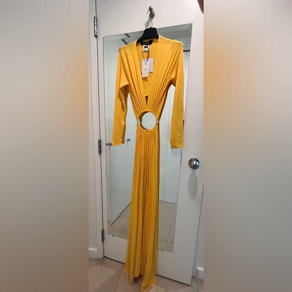 BRAND NEW Sid Neigum stunning yellow cut-out dress. Size XS - Picture 2 of 8